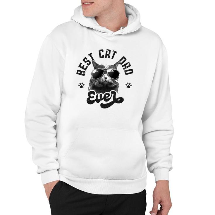 Best Cat Dad Ever Funny Daddy Father's Day Retro Vintage Men Hoodie