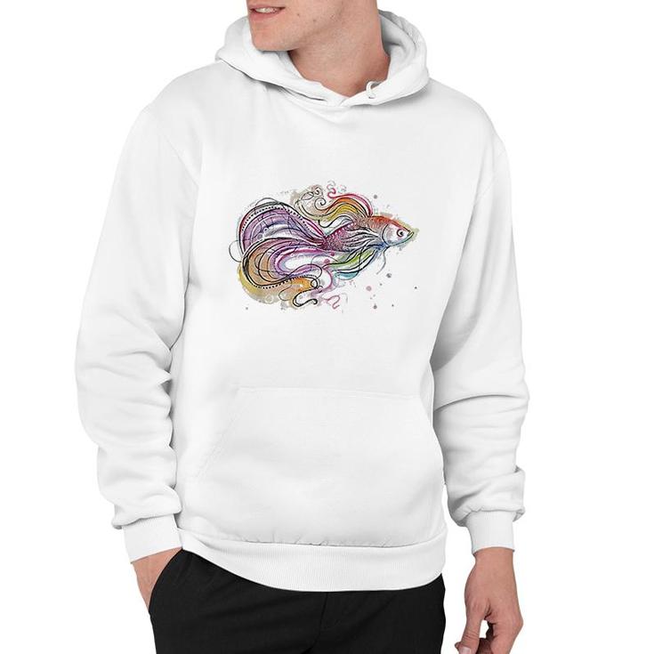 Betta Fish Art Colorful Hoodie