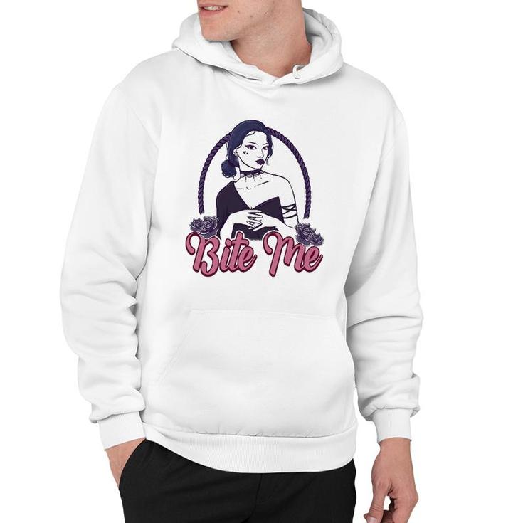 Bite Me Gothic Goth Girl Quote Hoodie