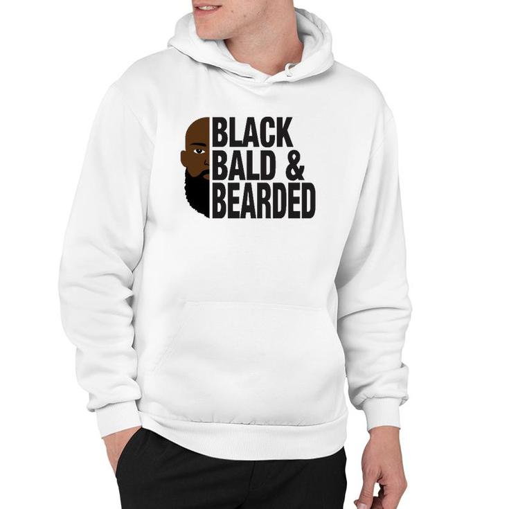 Black Bald And Bearded Face Funny Father's Day Hoodie