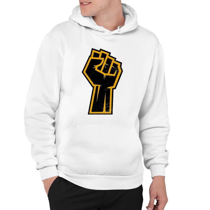 Black History Month African American Golden Protest Fist Hoodie
