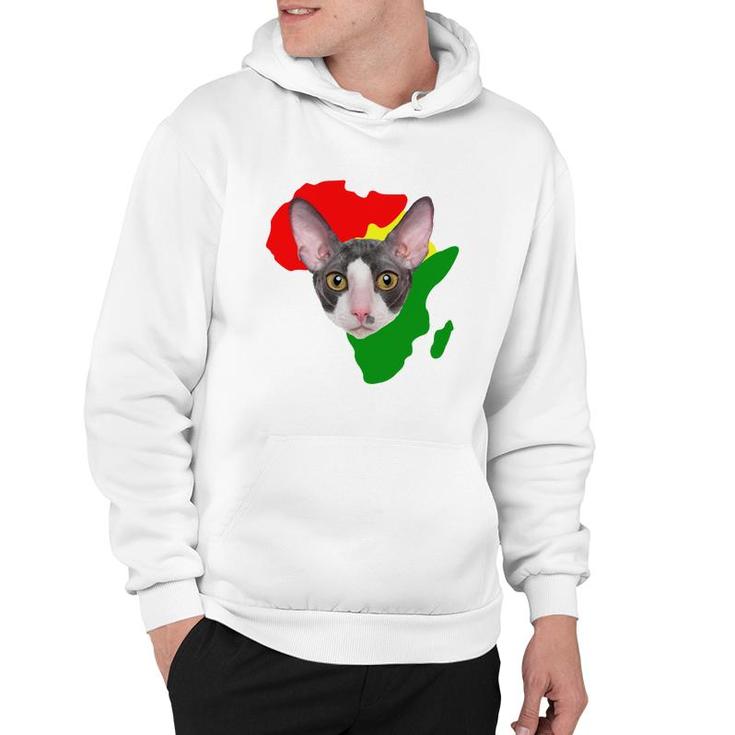 Black History Month African Map Cornish Rex Gift For Pet Lovers Proud Black Hoodie
