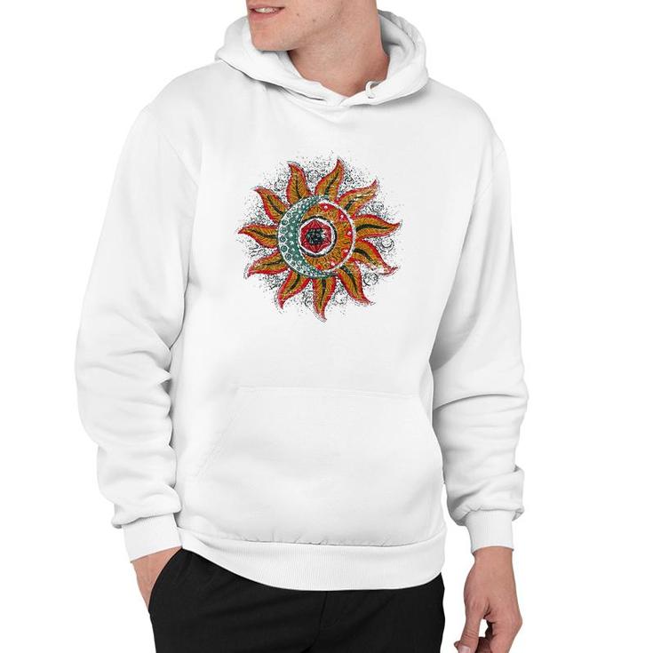 Boho Outer Space Sun Crescent Moon Universe Astronomy Hoodie