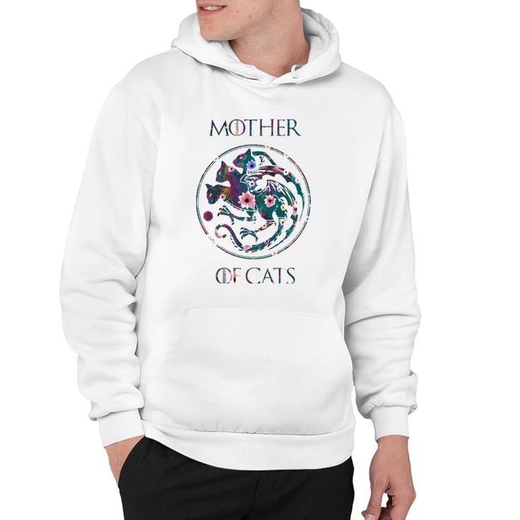 Cat Lovers  Mother Of Cats With Floral Art Hoodie