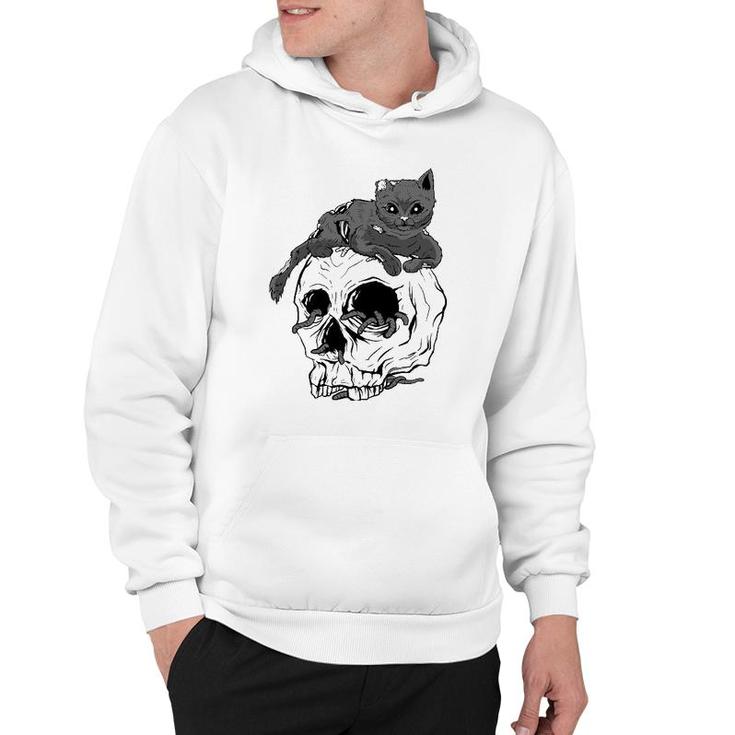 Cat Skull Occult Pagan Goth Gifts Hoodie