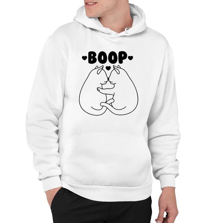 Cats Booping Noses Funny Cat Boop Hoodie