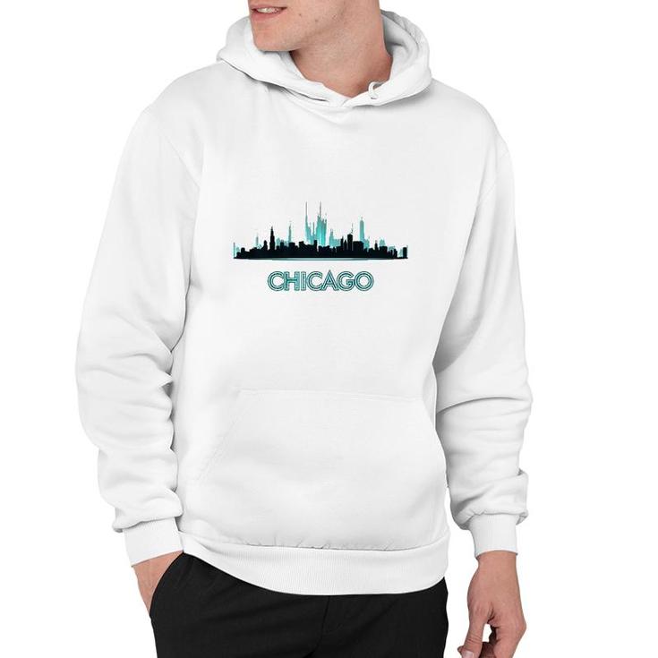 Chicago Skyline Design Windy City Lovers Gift Nice Souvenir Premium Hoodie