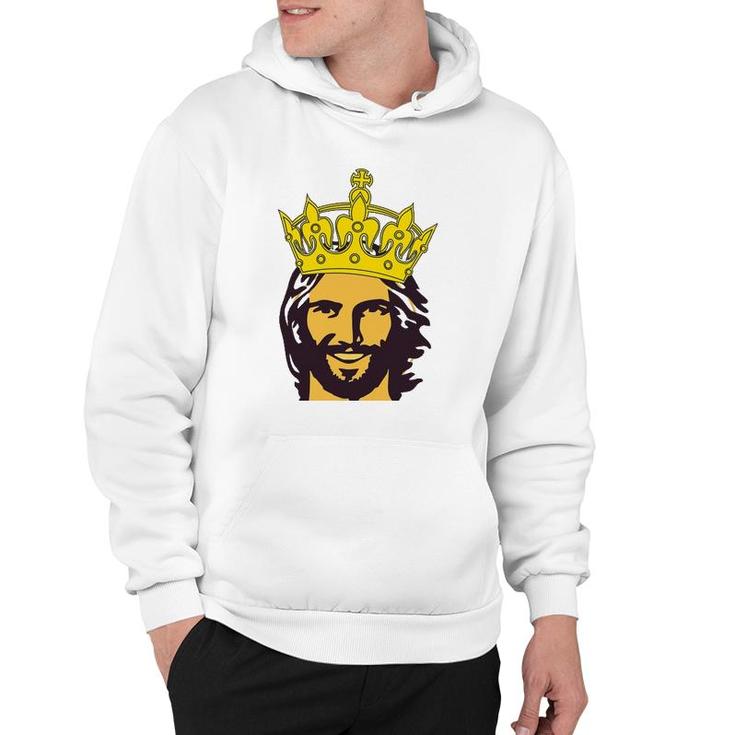 Christian Faith Jesus With King Crown Design Hoodie