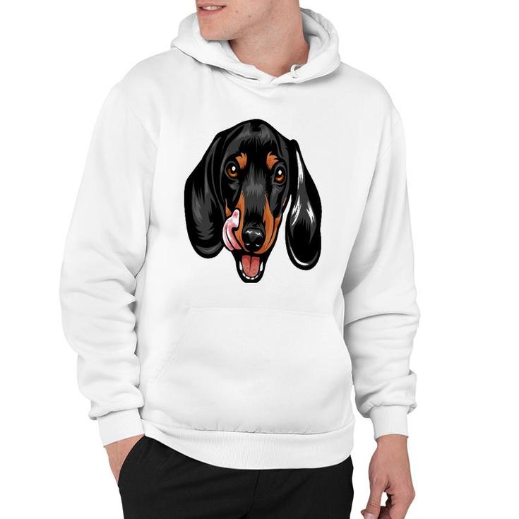 Cool Dachshund Dog Face Gift Hoodie