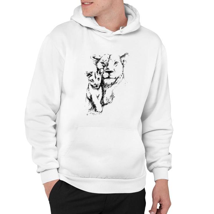 Cute Wilde Lion Mother With Cub Hoodie