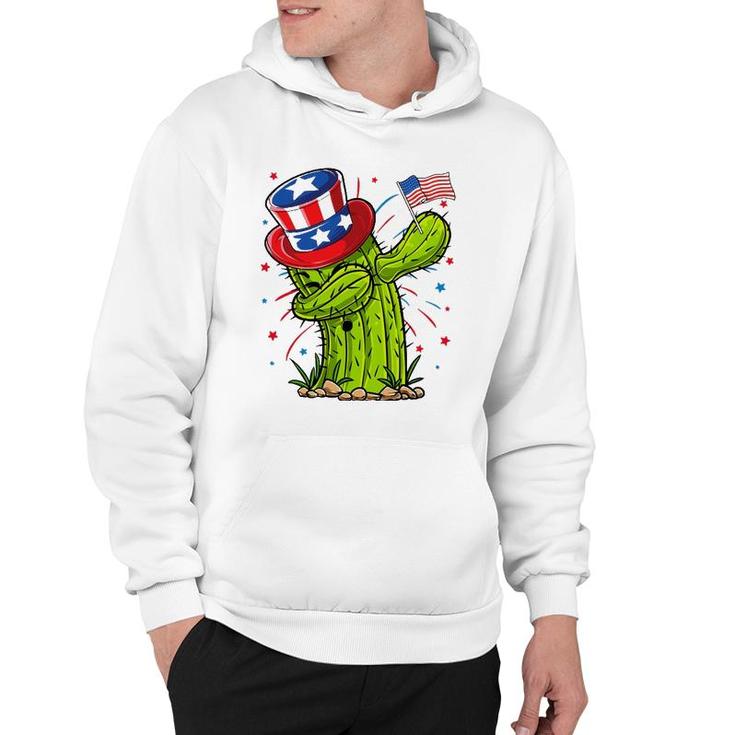 Dabbing Cactus 4Th Of July Women Usa Flag Succulent Hoodie