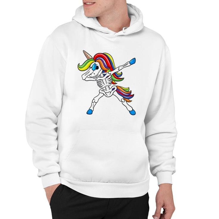 Dabbing Skeleton Unicorn  Kids Girls Halloween Gift Dab Hoodie