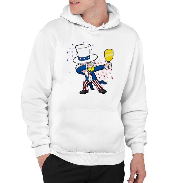 Dabbing Uncle Sam Pickleball 4Th Of July Independence Day Hoodie