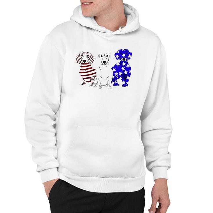 Dachshund American Flag 4Th Of July Hoodie