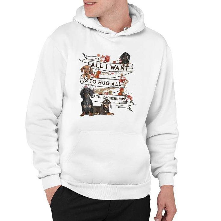 Dachshund Doxie Dachshund All I Want To Hug All Of The Dachshunds Dog Lovers Hoodie