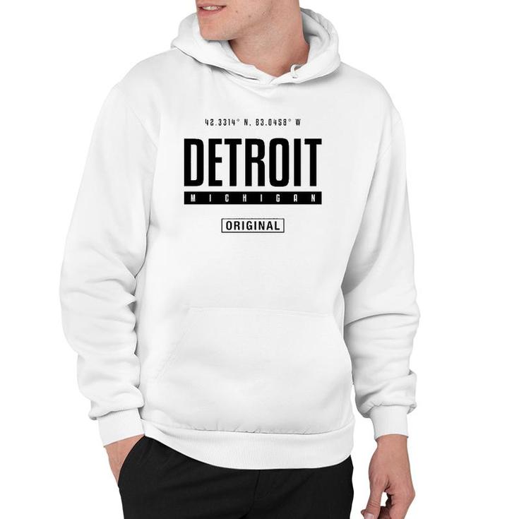 Detroit Coordinates Novelty Graphic Gift For Men Women Hoodie