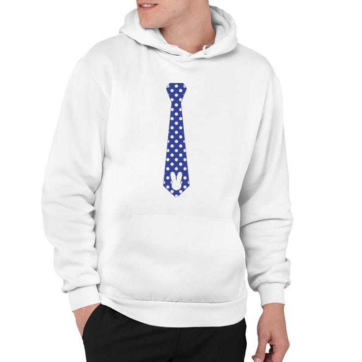 Easter Bunny Rabbit Boys Tie  Blue With White Dots Hoodie