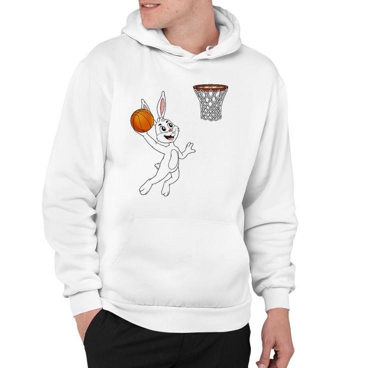 Easter Day Rabbit Dunking A Basketball Funny Boys Girls Kids Hoodie