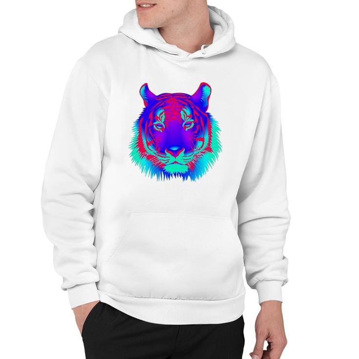 Edm Electronic Dance Techno Colorful Tiger Rave Hoodie