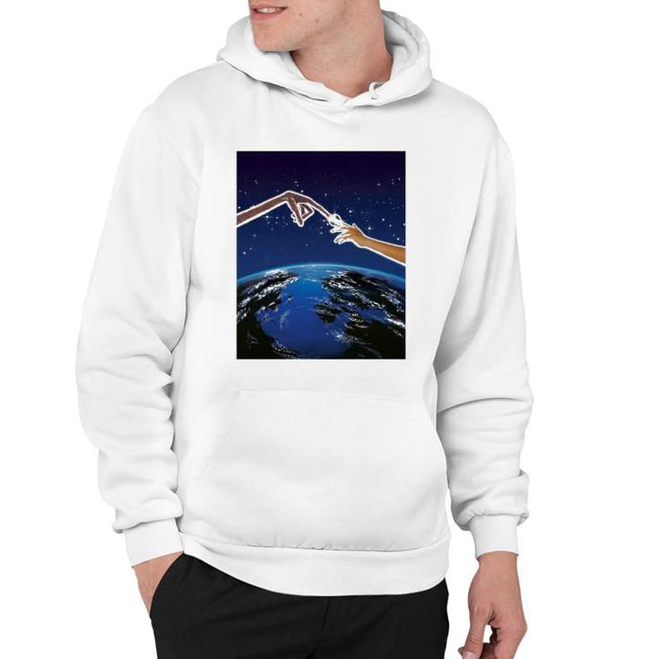 ET Light Up Finger Touch Space View Graphic Hoodie