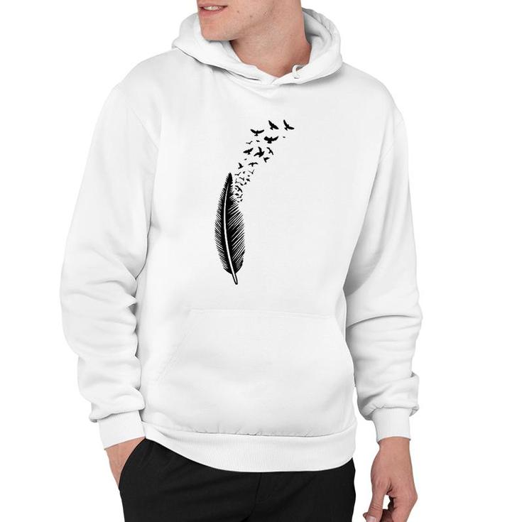 Feather With Swarm Of Birds Symbol Of Freedom Animal Hoodie