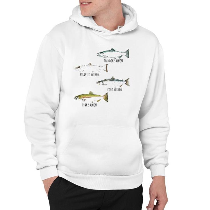 Fish Species Biology Different Types Of Salmons Fishing Hoodie