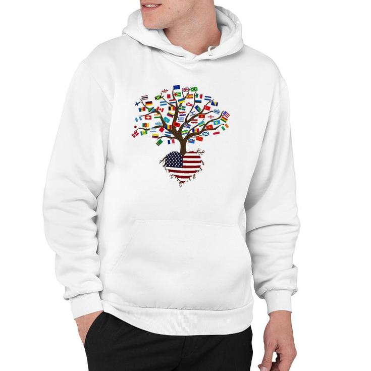 Flags Of The Countries Of The World And American Flag Hoodie