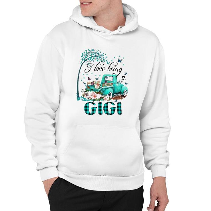 Flower Truck I Love Being Gigi Butterfly Art Mother's Day Hoodie