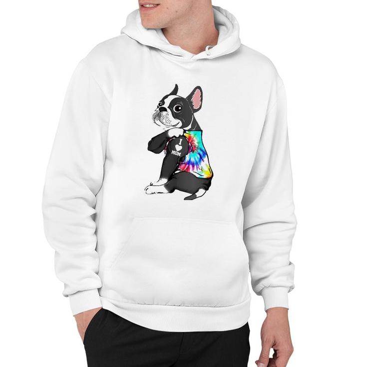 Funny Boston Terrier Dog Tattoo I Love Mom Mother's Day Gift Hoodie