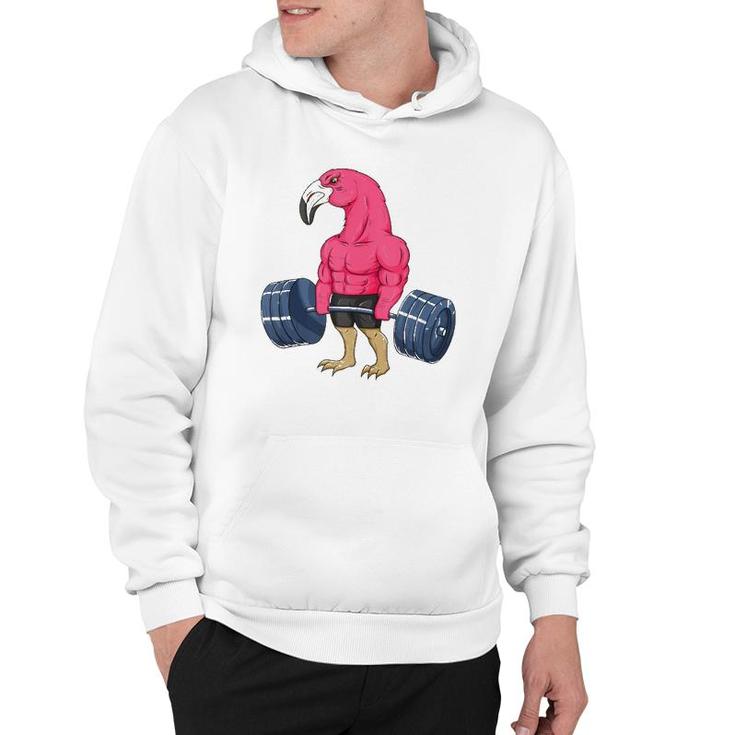 Funny Flamingo Weightlifting Bodybuilder Muscle Fitness  Hoodie
