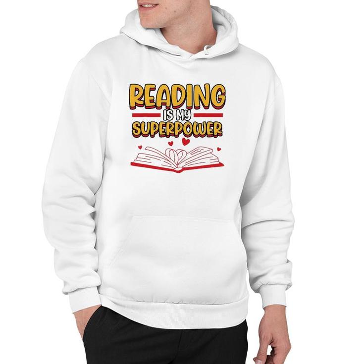 Funny Reading Is My Superpower Librarian School Library Hoodie
