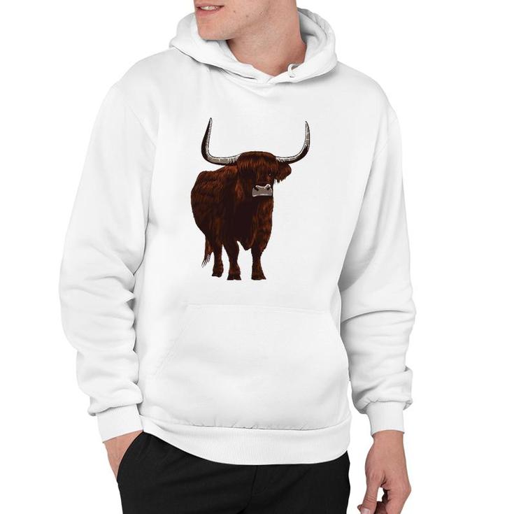 Funny Scottish Highland Cow Design For Men Women Hairy Cow Hoodie