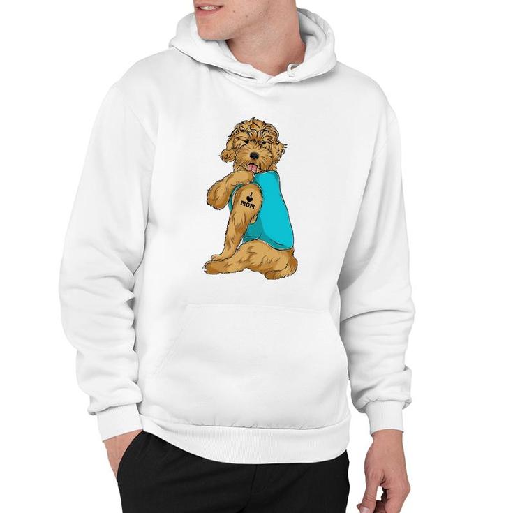 Goldendoodle I Love Mom Tattoo Apparel Dog Mom Gifts Womens Hoodie
