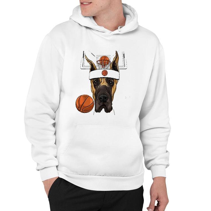 Great Dane Basketball Dog Lovers Basketball Player  Hoodie