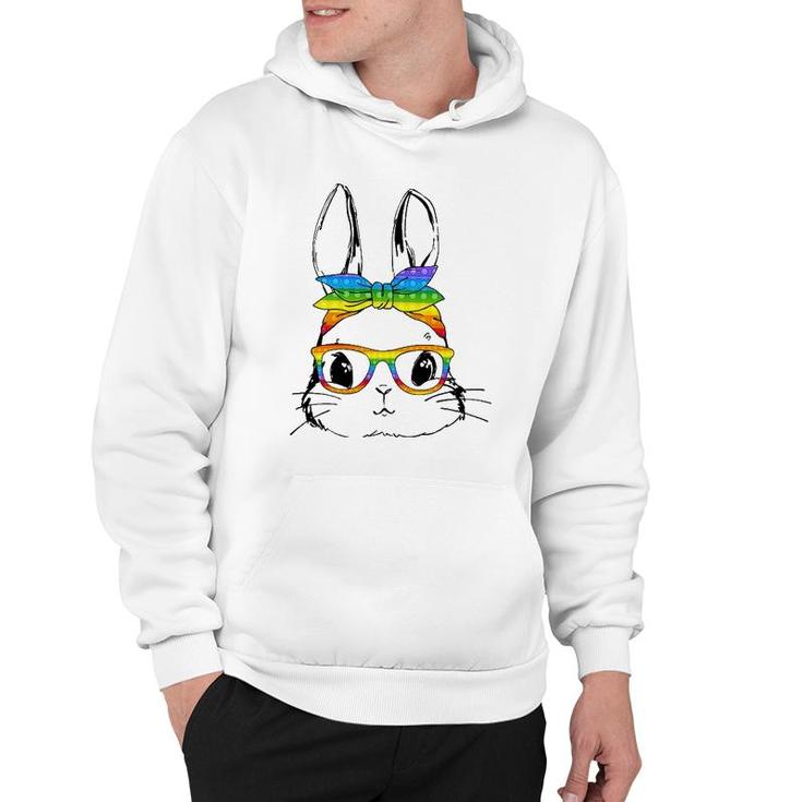 Happy Easter Day Pop It Bunny Face Glasses Easter Fidget Toy Hoodie