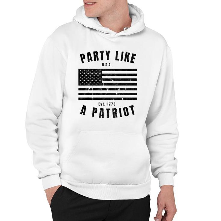 Happy Fourth Of July Party Like A Patriot Fun American Flag Hoodie
