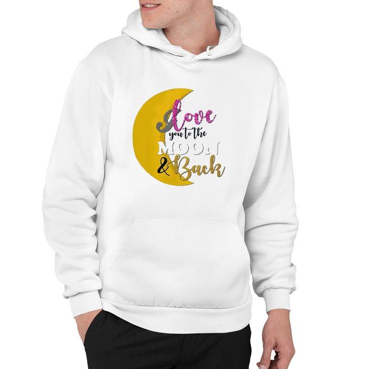 Happy Valentine's Day Moon Graphic I Love You To Moon Hoodie