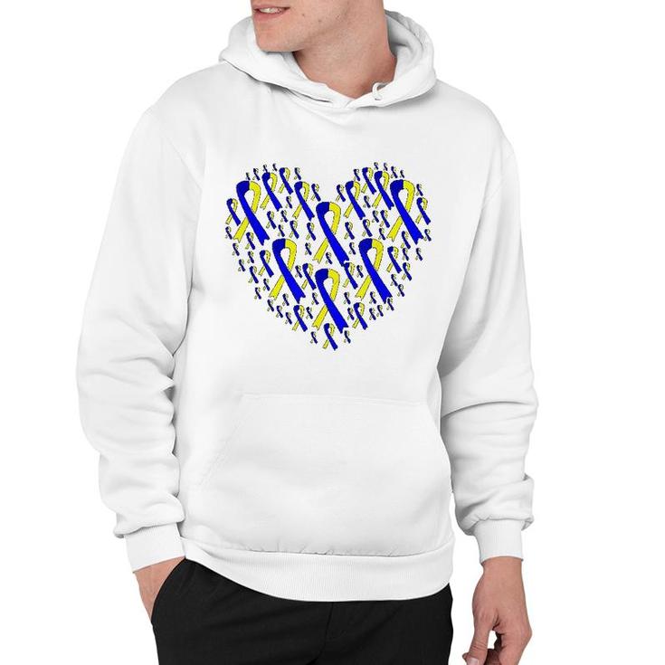 Heart Ribbon World Down Syndrome Day Hoodie