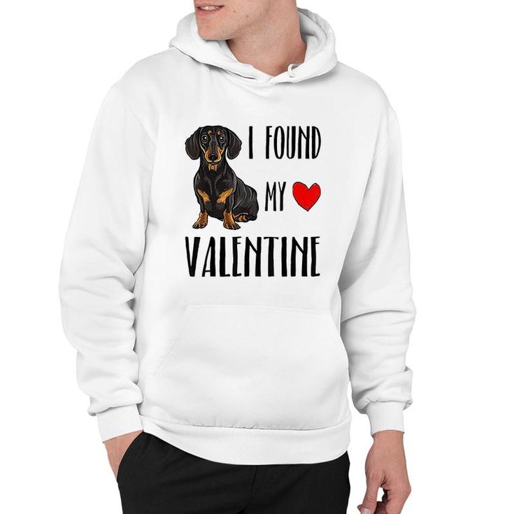 I Found My Valentine Day Black Dachshund Hoodie