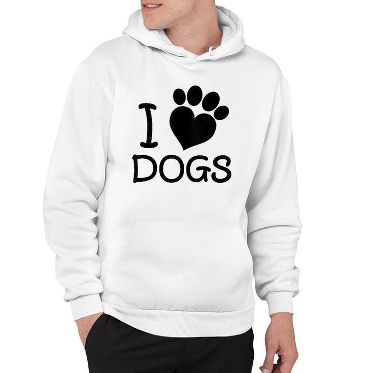 I Love Dogs Heart Paw Dog Lover  Hoodie
