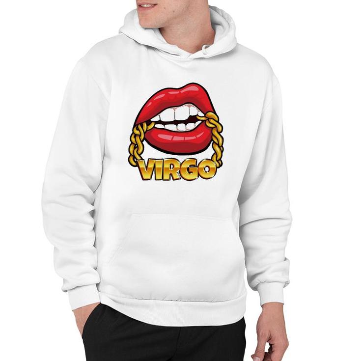 Juicy Lips Gold Chain Virgo Zodiac Sign Hoodie
