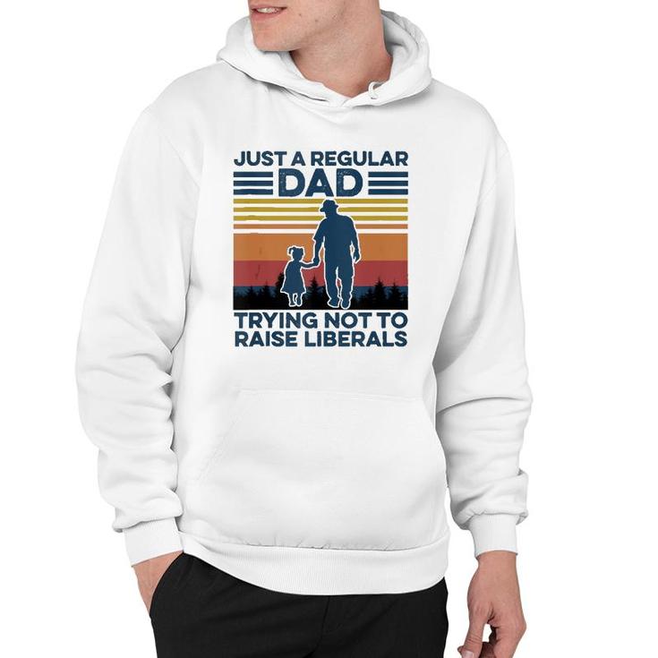 Just A Regular Dad Trying Not To Raise Liberals Fathers Day  Hoodie