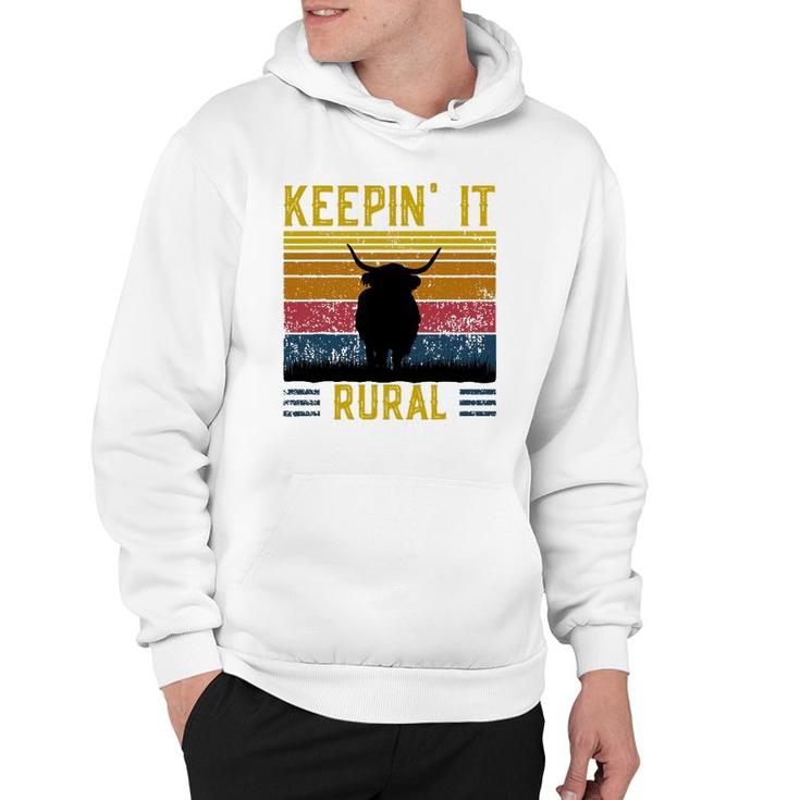 Keepin' It Rural Scottish Highland Cow For Cattle Farmer Hoodie