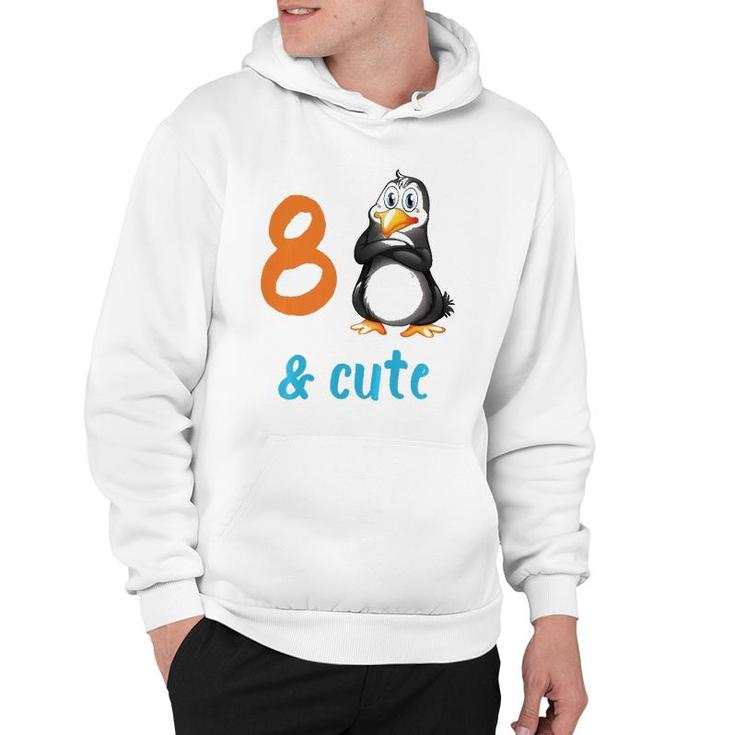 Kids Funny Penguin 8Th Birthday  8 Years Old Bday Party Gift  Hoodie