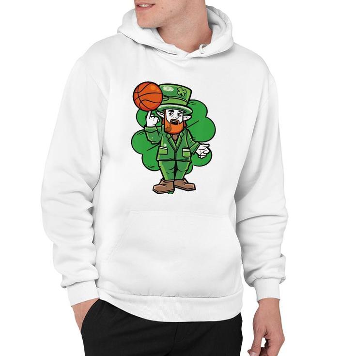 Kids Leprechaun St Patrick's Day Cool Basketball Clover Irish Gift Hoodie