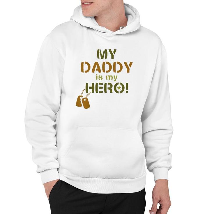 Kids My Daddy Is My Hero Military Soldier Dog Tags Hoodie