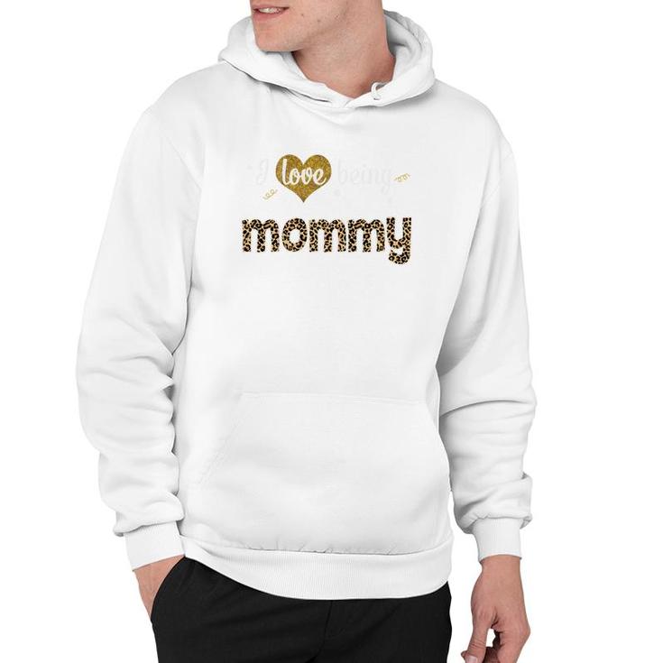 Leopard Plaid I Love Being Mommy Hoodie