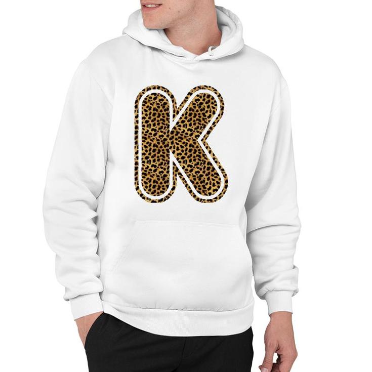Letter K Leopard Print Initial Case Funny Birthday Gift Hoodie