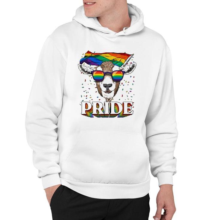 Lgbt Goat Gay Pride Lgbtq Rainbow Flag Sunglasses Hoodie