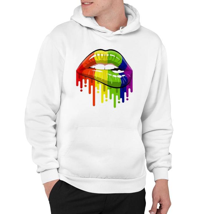Lgbt Rainbow Color Lips Pride Gay Homosexual Lesbian  Hoodie